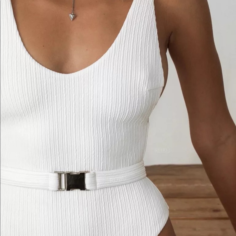 ❤️ 10. ribbed white belt monokini - Picture 5 of 8